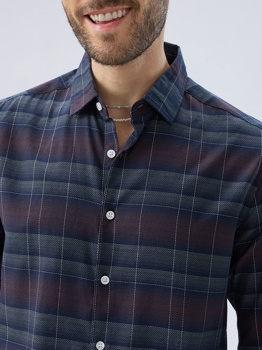 Premium Cotton Multitone Checks Shirt - Image 3