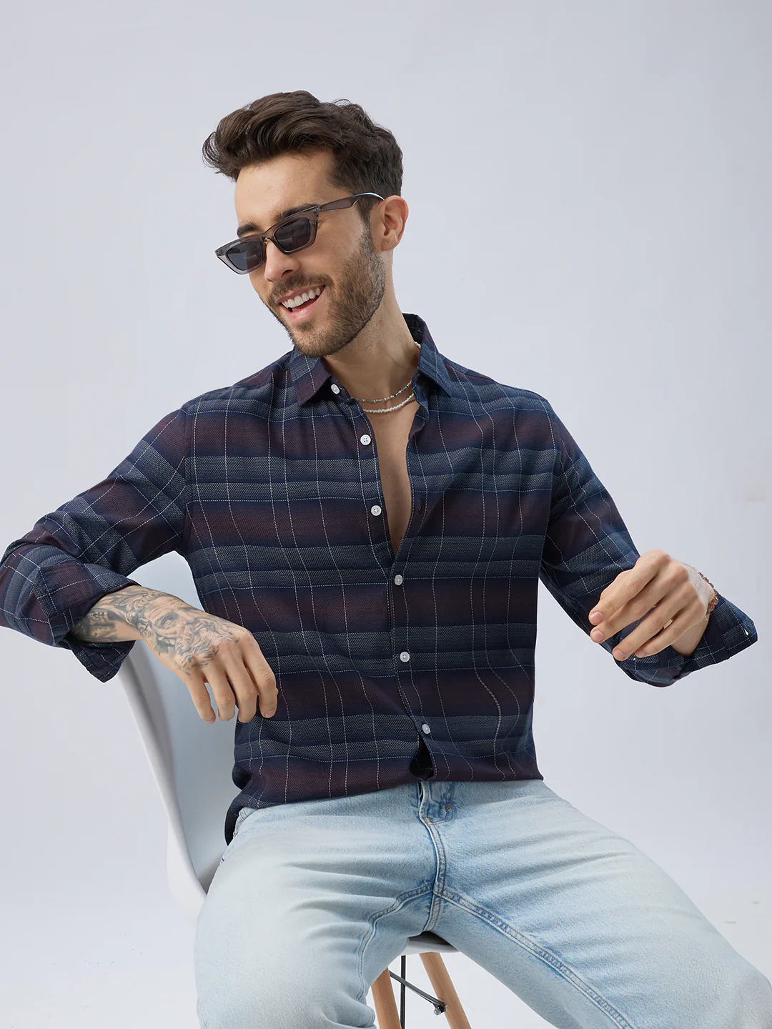 Premium Cotton Multitone Checks Shirt - Image 4