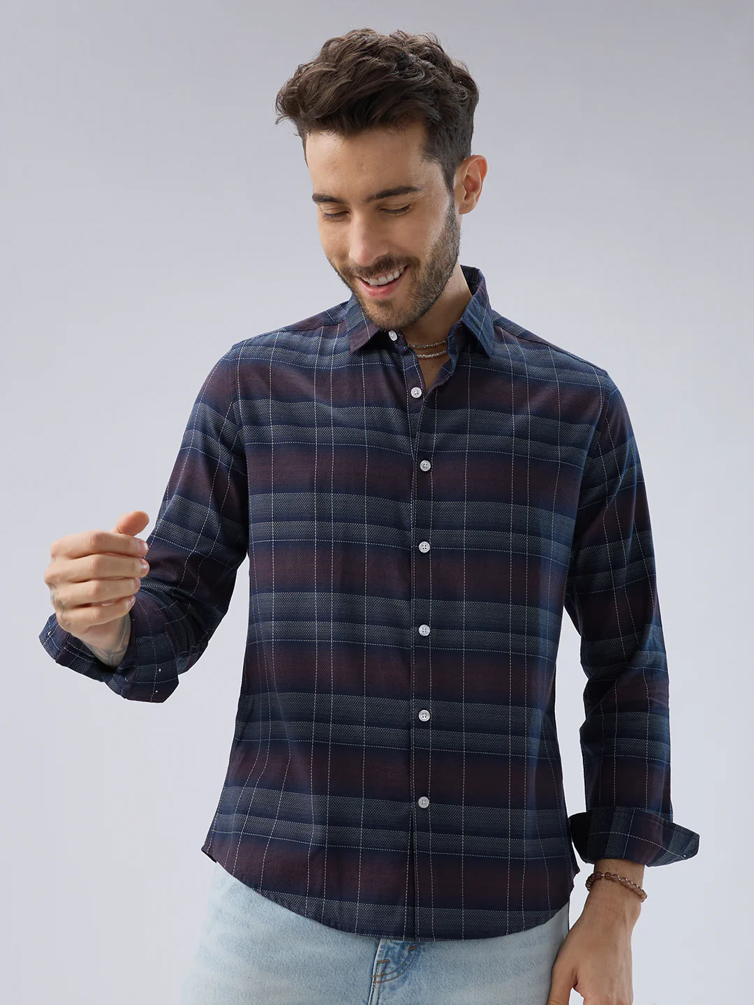 Premium Cotton Multitone Checks Shirt - Image 5