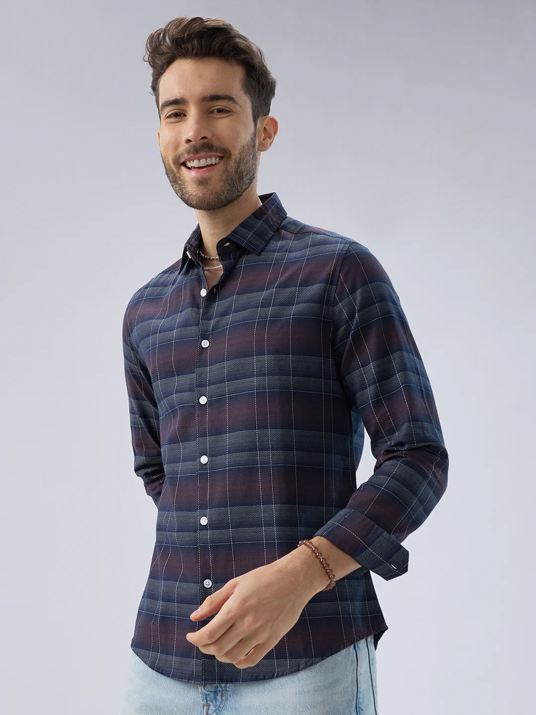Premium Cotton Multitone Checks Shirt - Image 6
