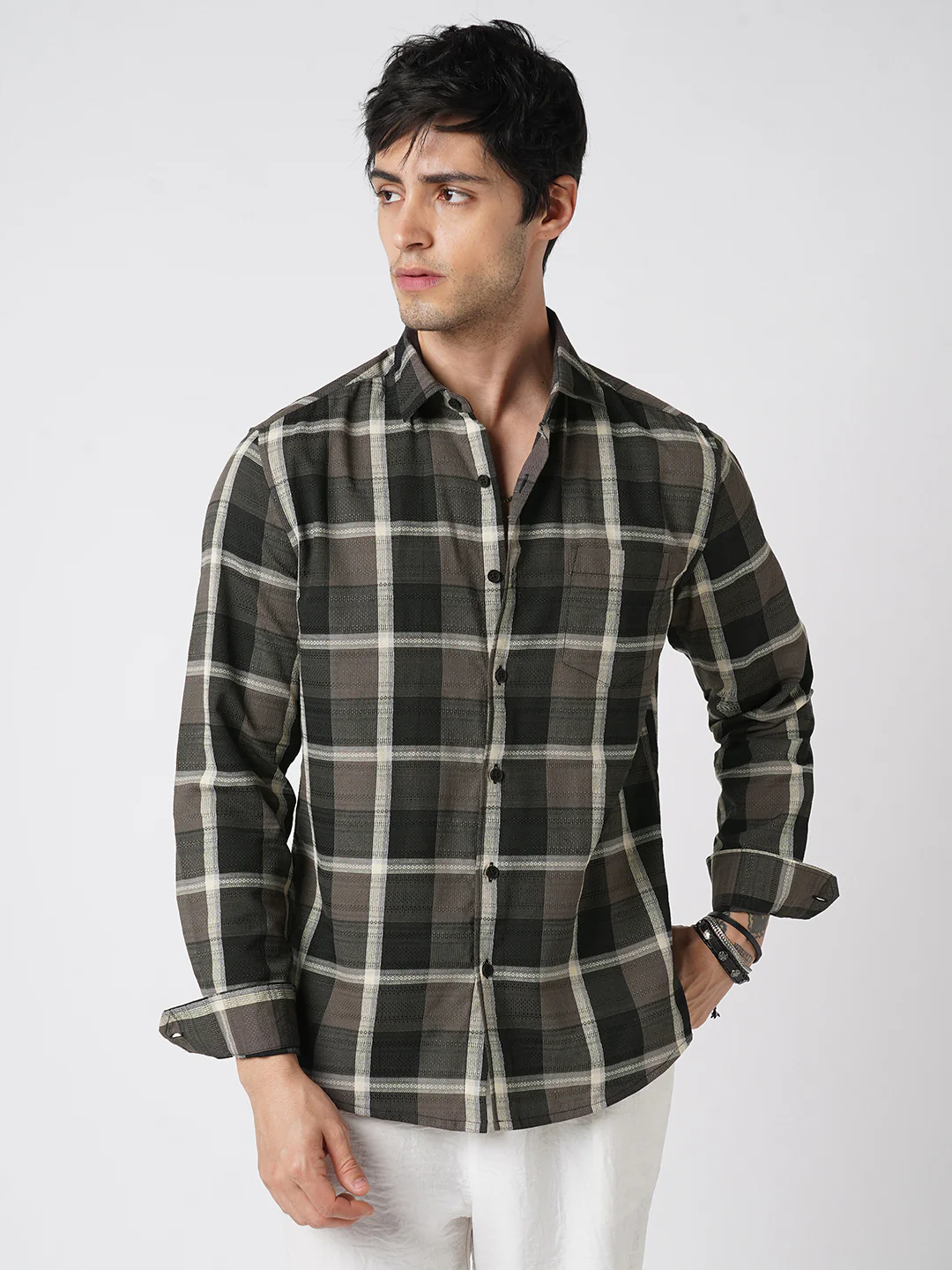 Nocturne Crest Luxe Plaid Black Shirt - Image 5