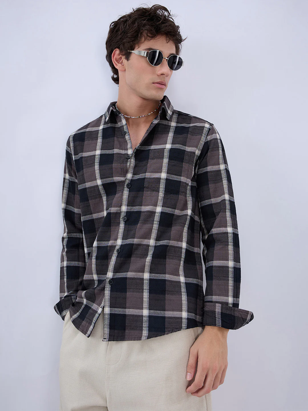 Nocturne Crest Luxe Plaid Black Shirt - Image 2