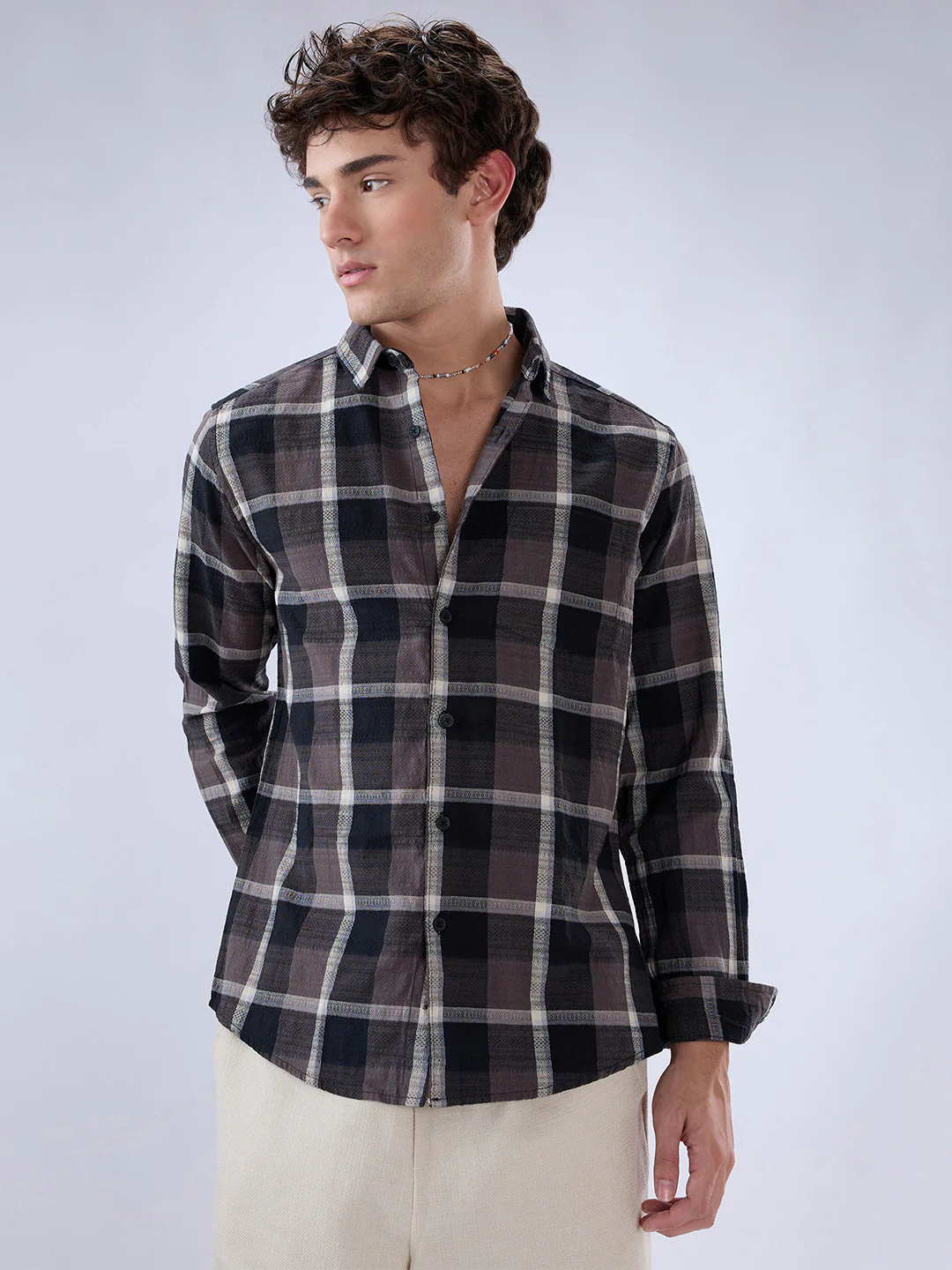 Nocturne Crest Luxe Plaid Black Shirt - Image 5