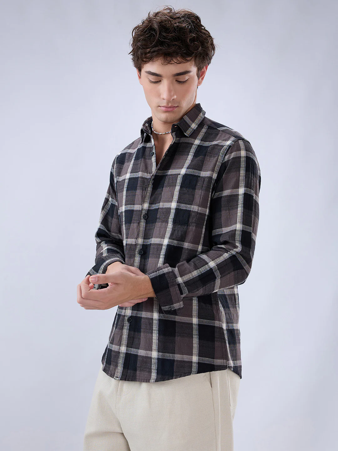 Nocturne Crest Luxe Plaid Black Shirt - Image 6