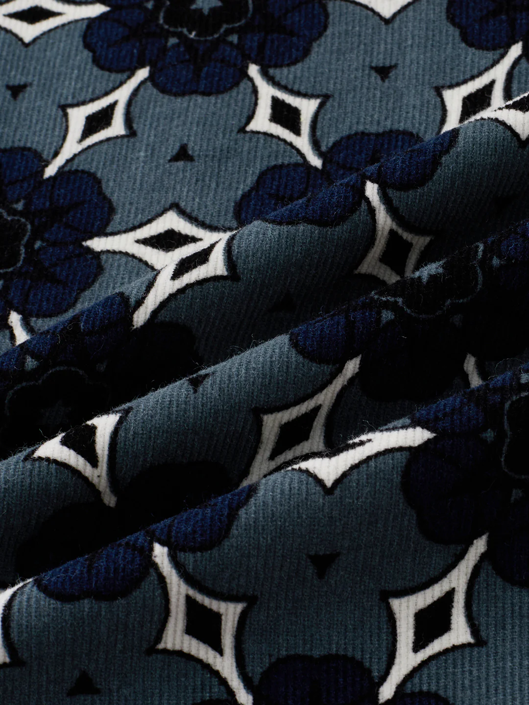 Ocean Blue Motif Bloom Corduroy Shirt - Image 8