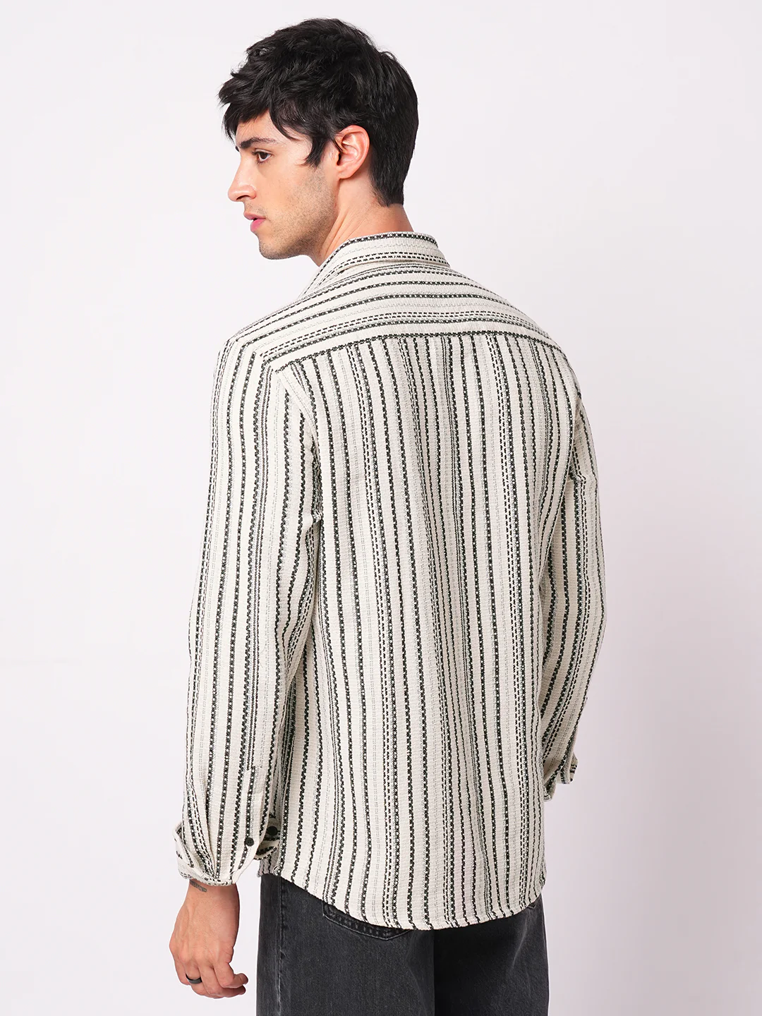 Off-White & Black Balanced Striped Shirt - Image 6
