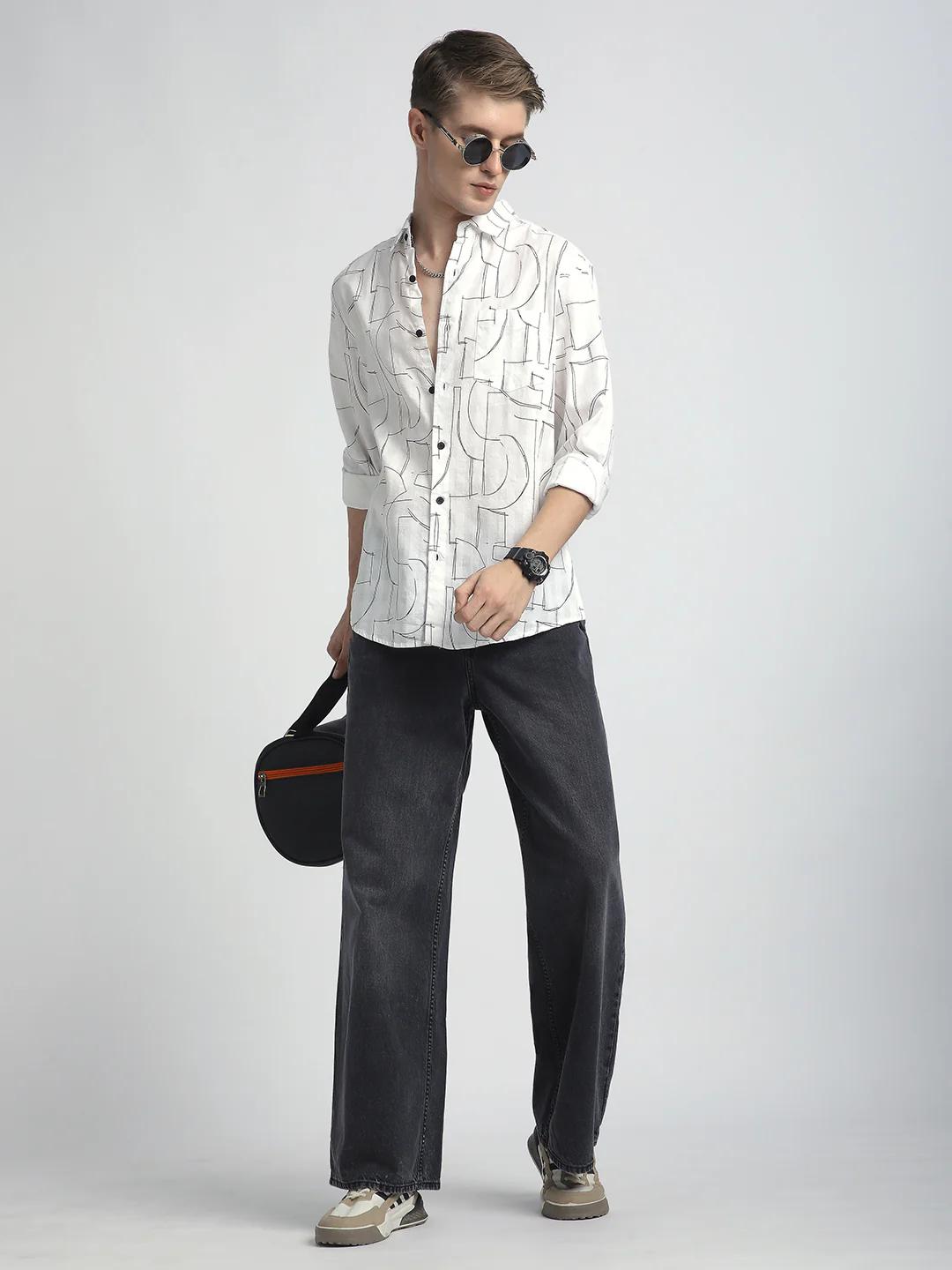 Offbeat Abstract Printed White Shirt - Image 8