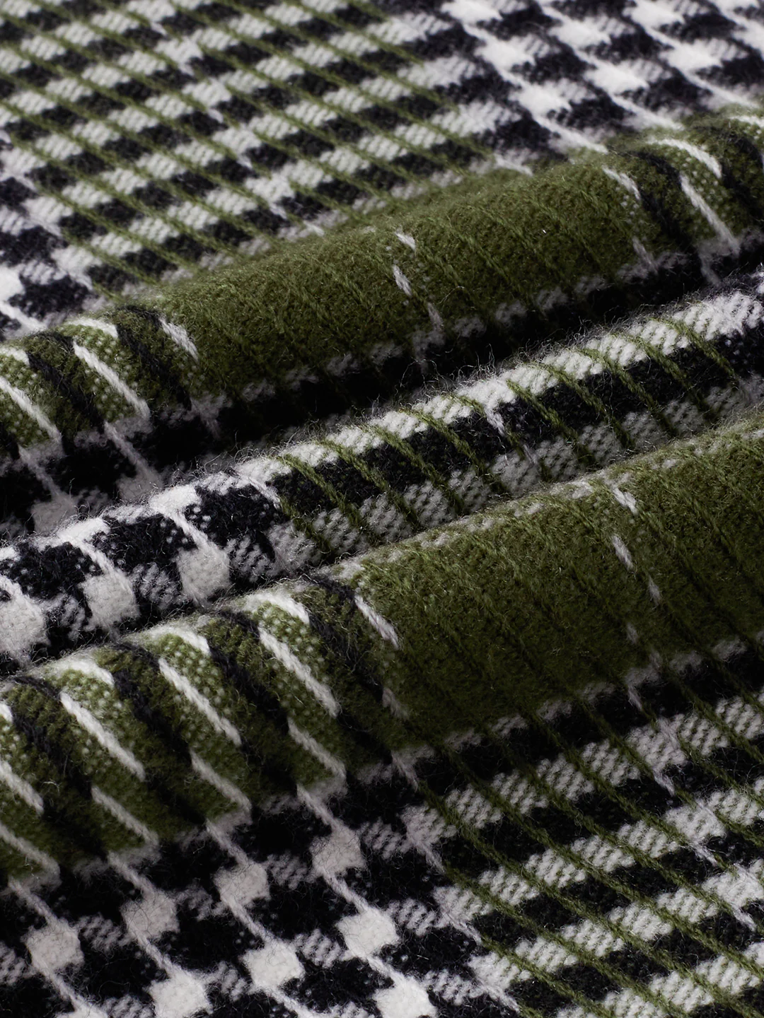 Olive Houndstooth Checkmate Twin Pocket Flannel Shirt - Image 8