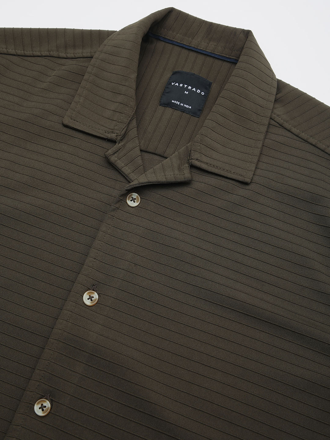 Olive Line Textured Knitted Shirt - Image 3