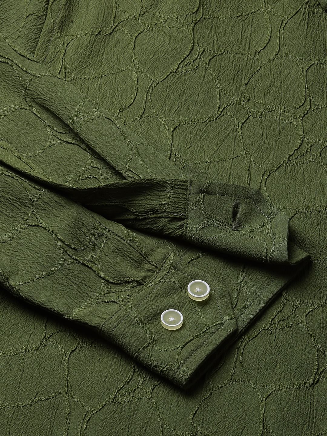 Olive Stone Textured Shirt - Image 3