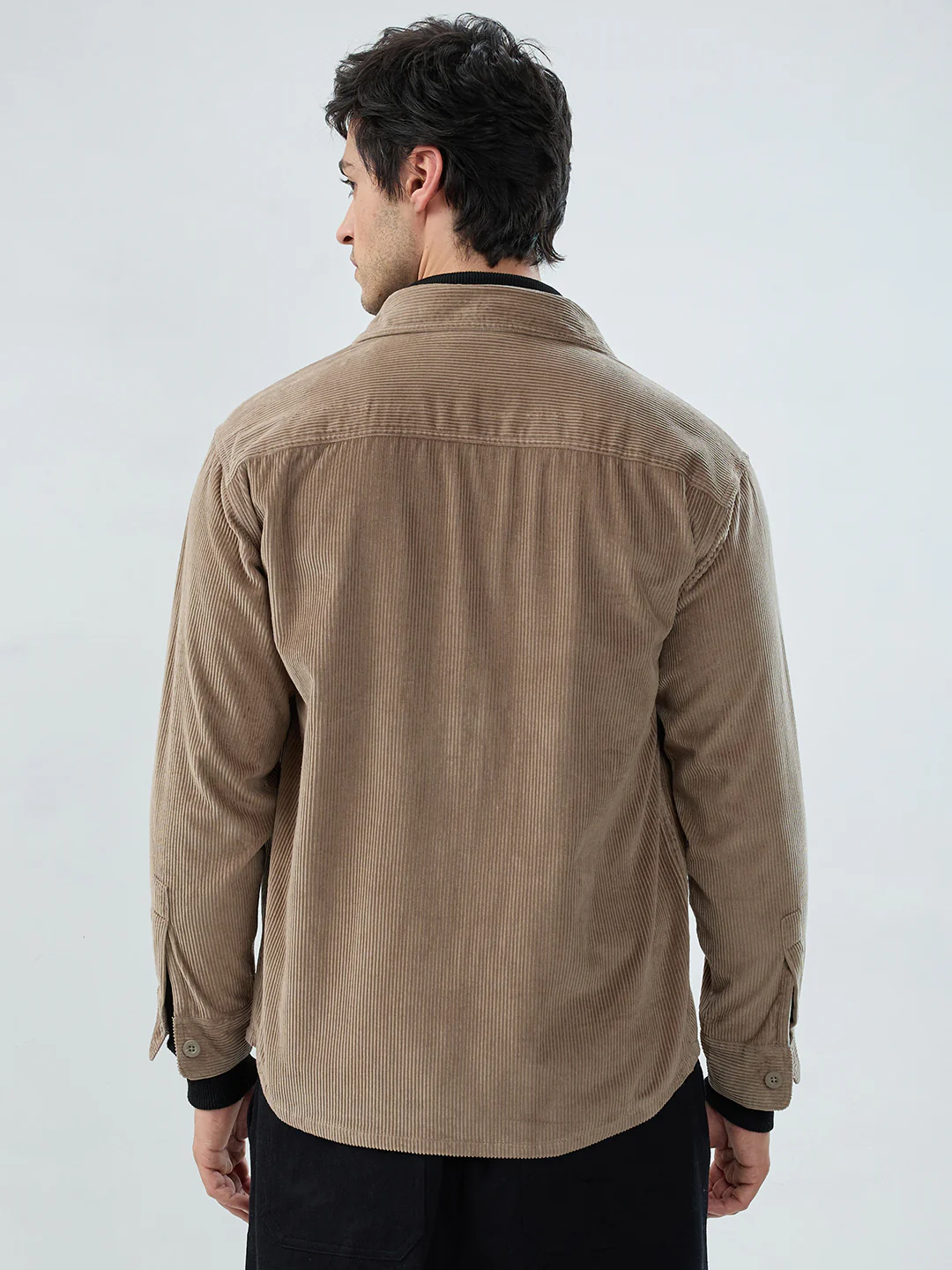 Olive Structured Corduroy Double Pocket Overshirt - Image 6