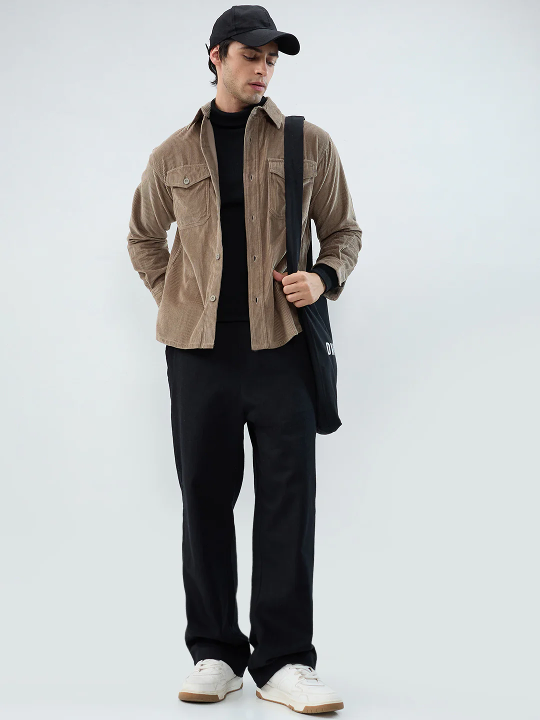 Olive Structured Corduroy Double Pocket Overshirt - Image 7