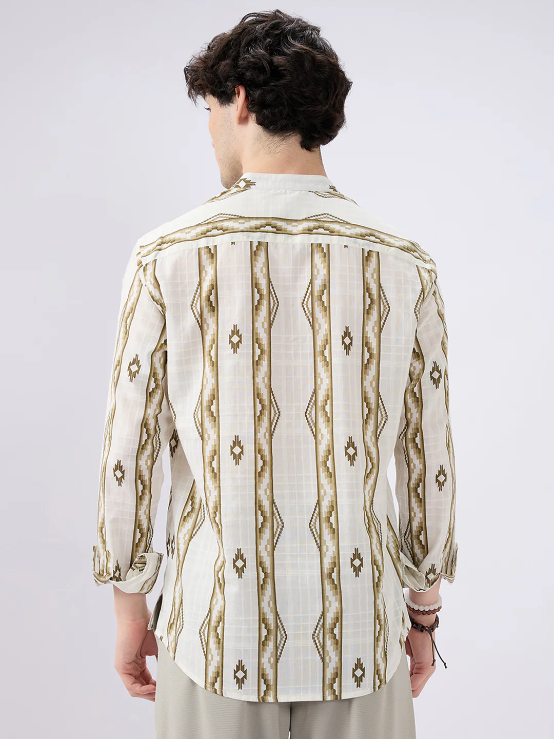 Olive Zigstone Ethno Ladderline Kurta - Image 6