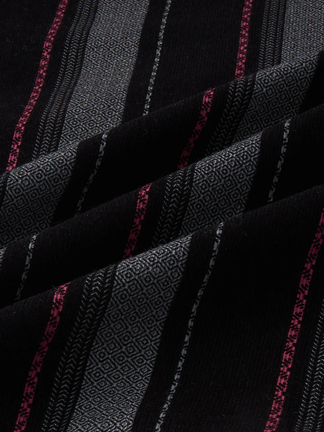 Onyx Black Red Embellished Corduroy Striped Shirt - Image 9
