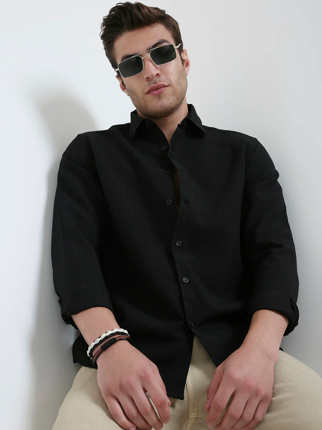 Onyx Black Refined Weave Shirt - Image 2