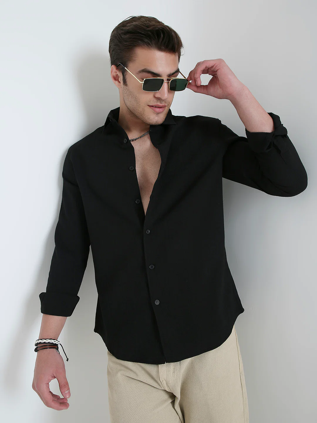 Onyx Black Refined Weave Shirt - Image 4