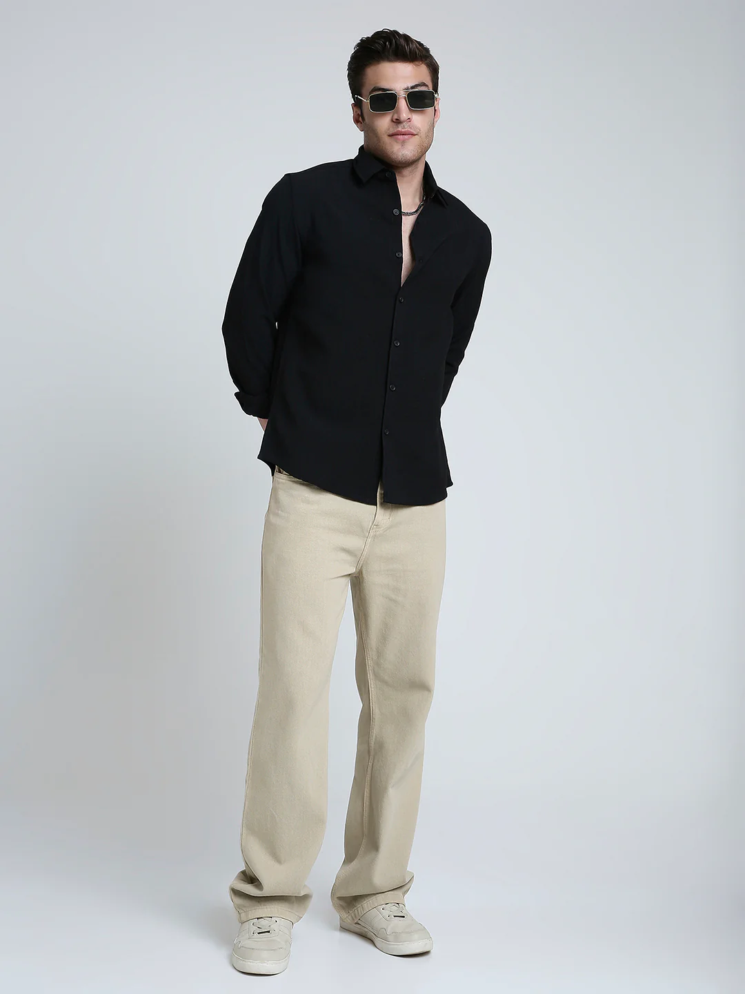 Onyx Black Refined Weave Shirt - Image 8