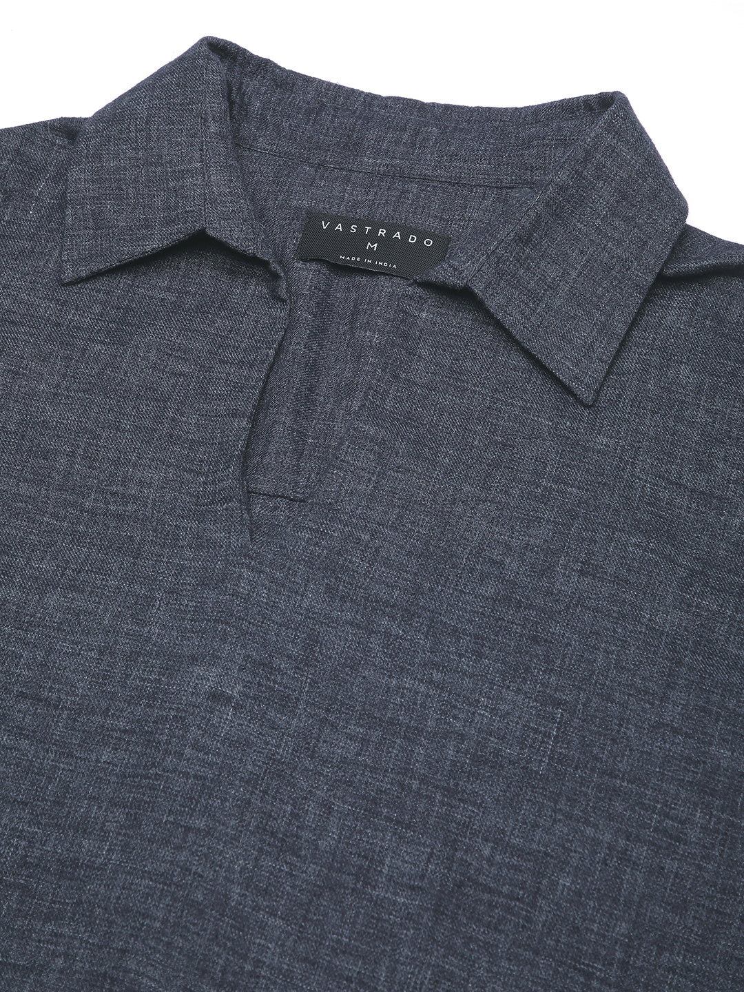 Onyx Grey Chambray Oversized Polo Shirt - Image 3