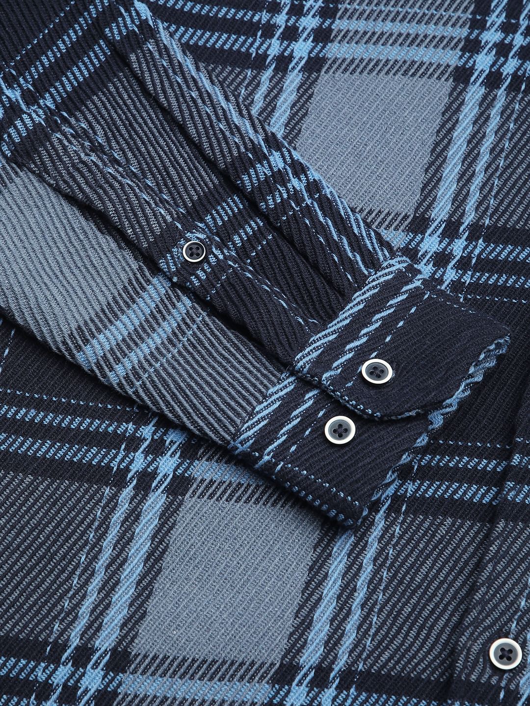 Opulent Blue Heavy Twill Tartan Checks Shirt - Image 8