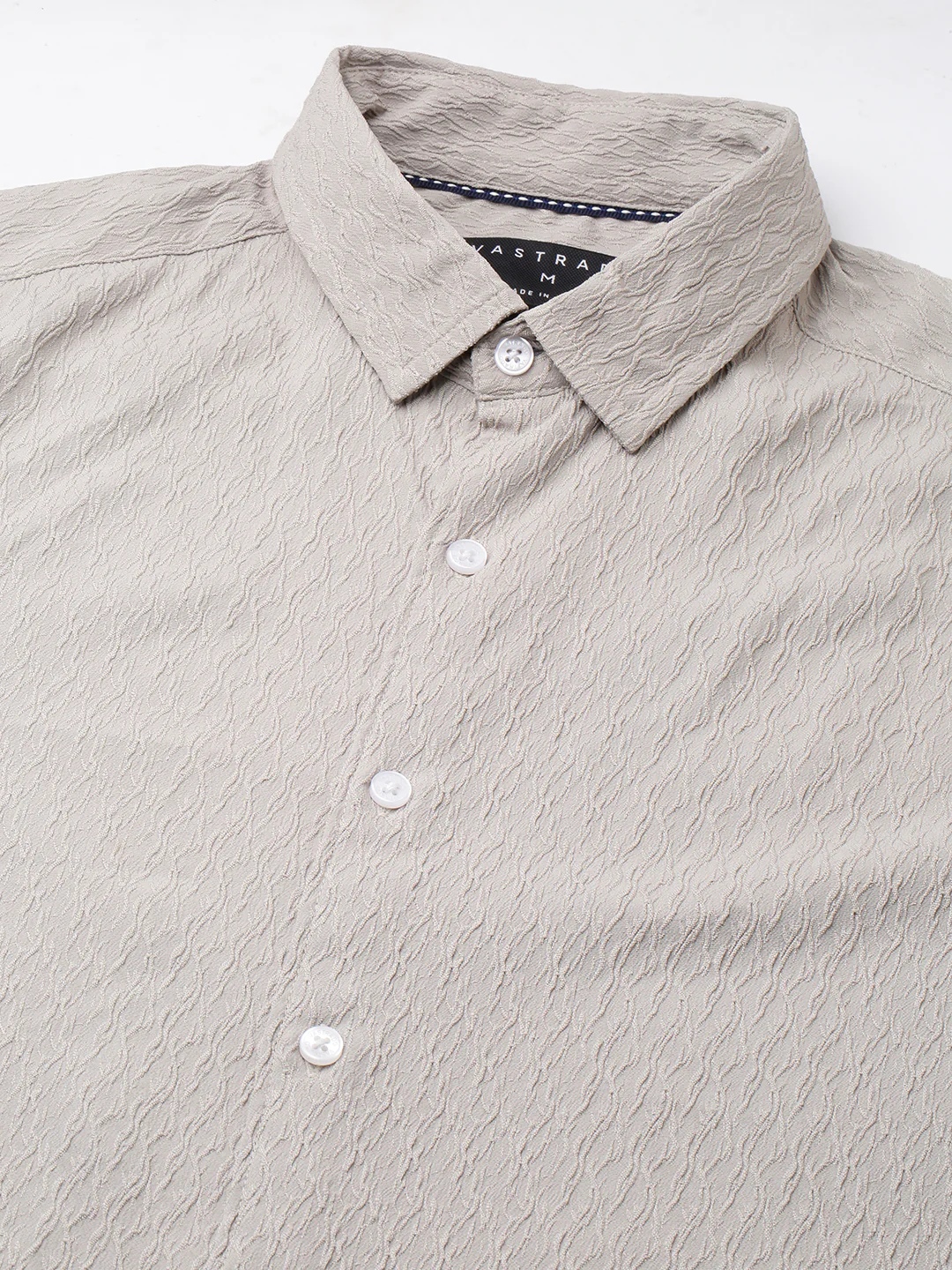 Ornate Cloud Grey Jacquard Shirt - Image 9