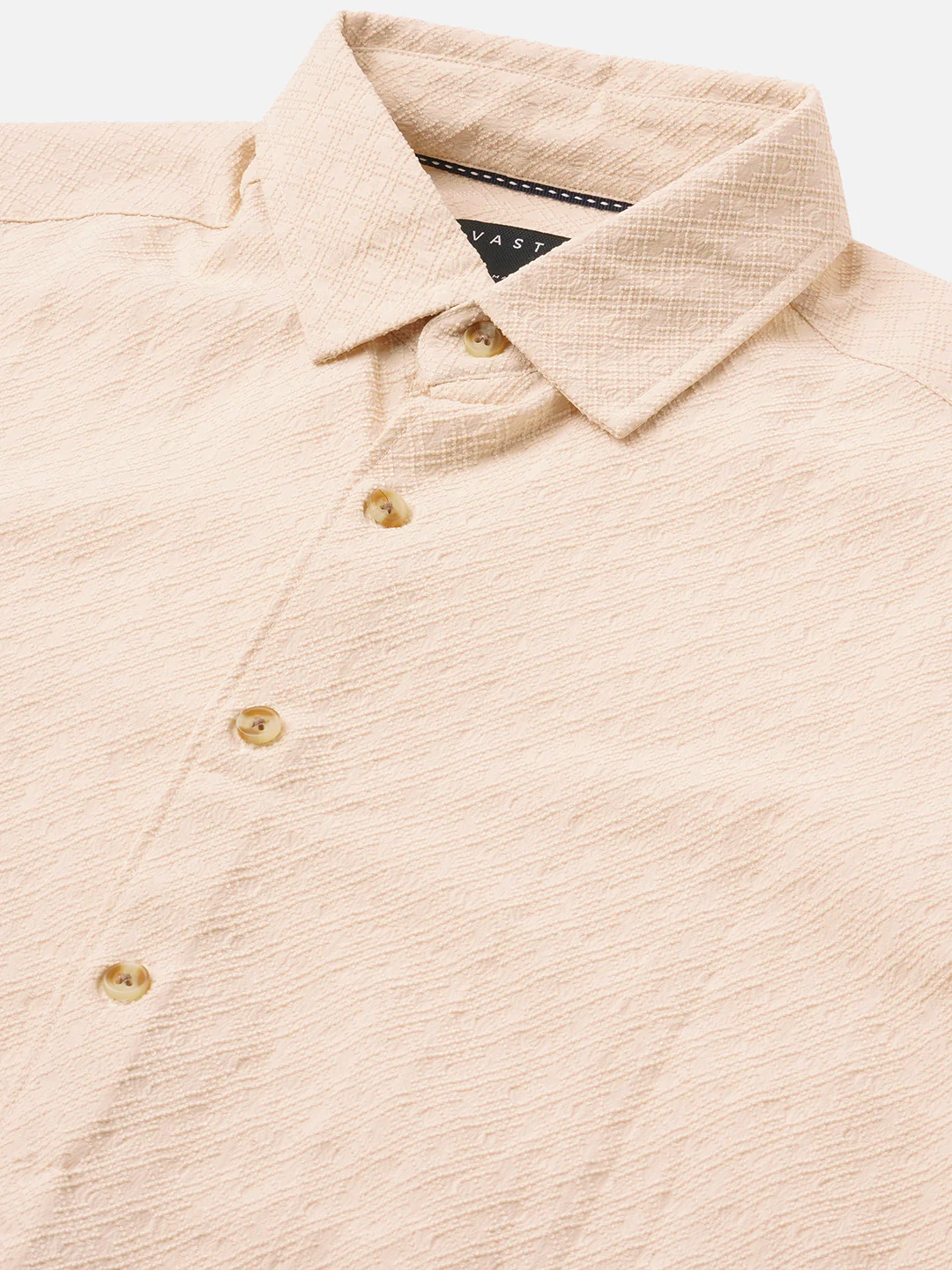 Oyster Cream Geometric Textured Shirt - Image 9
