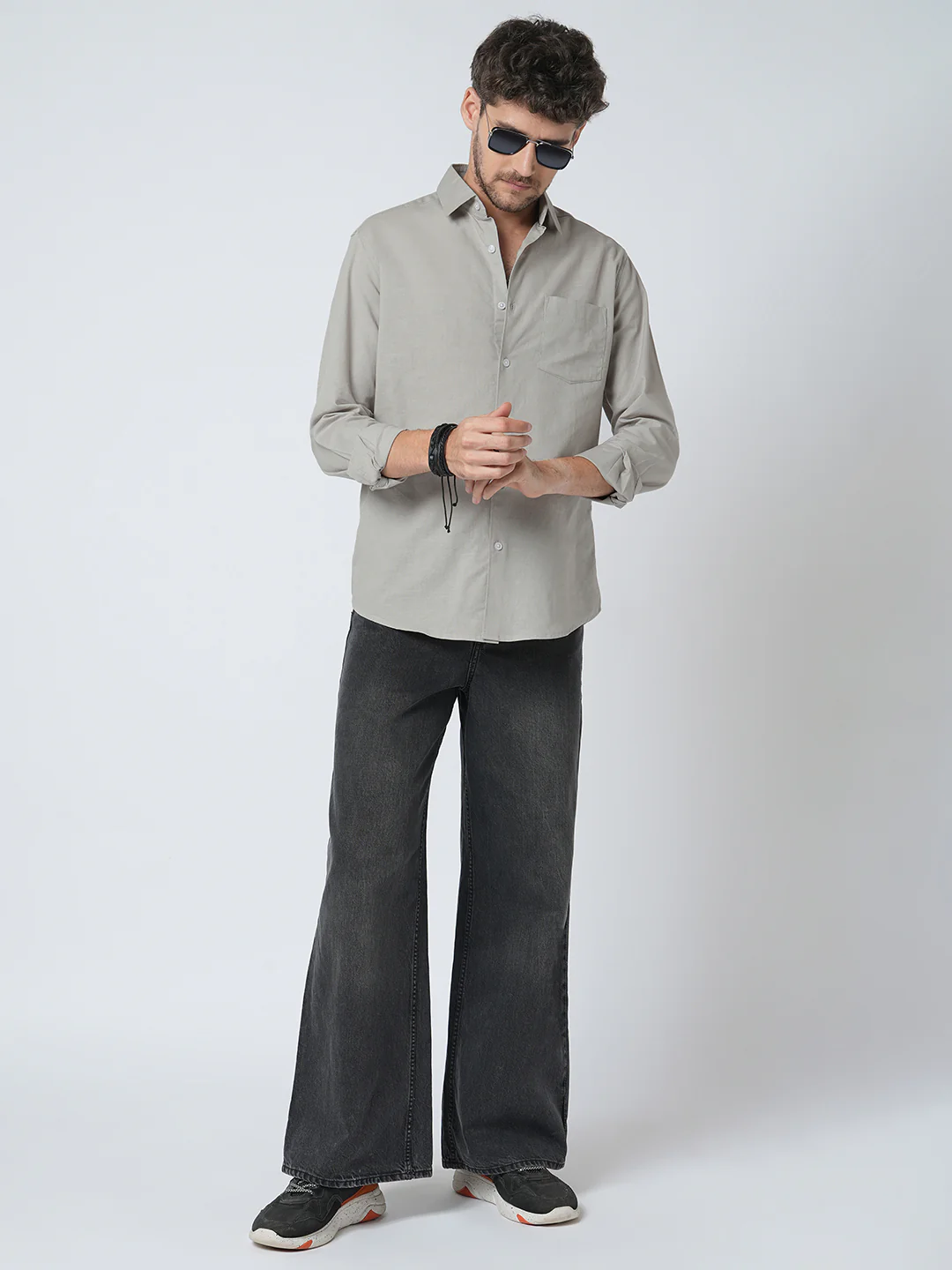 Oyster Grey Slub Shirt - Image 7