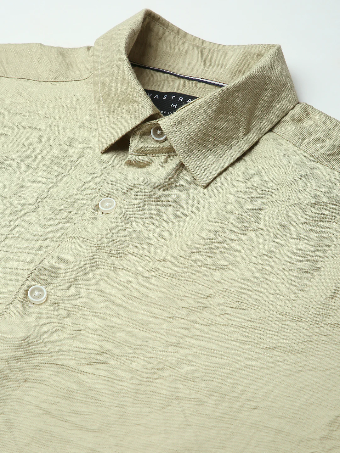 Pale Green Lightweight Crinkled Everyday Shirt - Image 3