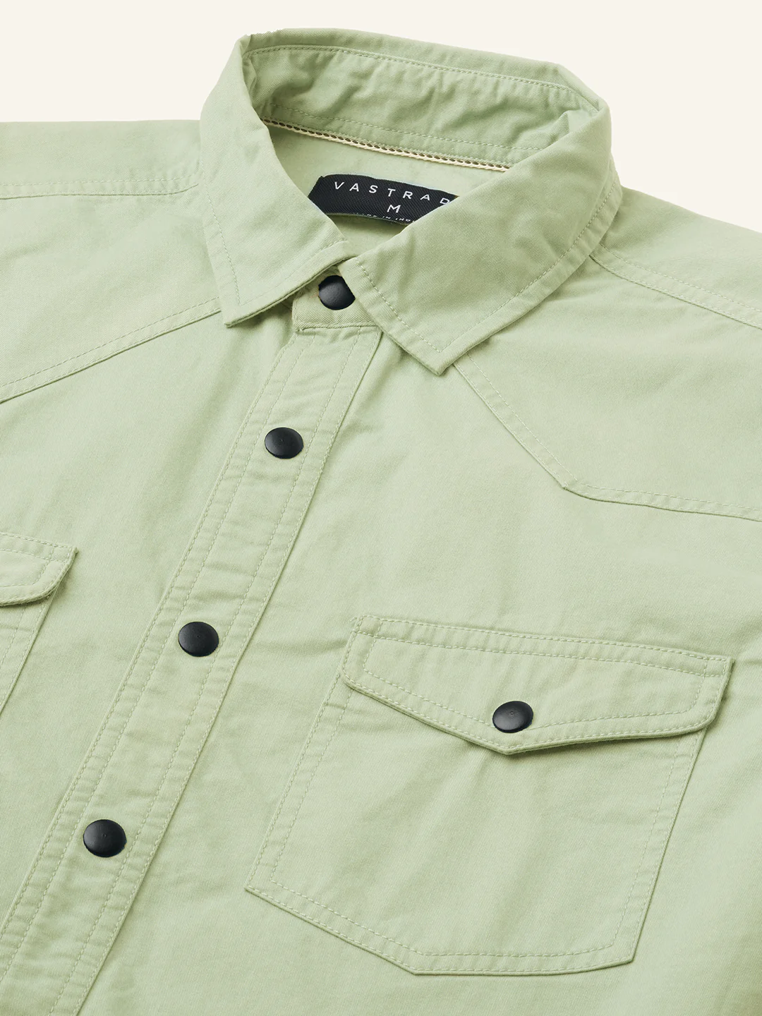 Pale Green Terrain Double Pocket Overshirt - Image 3