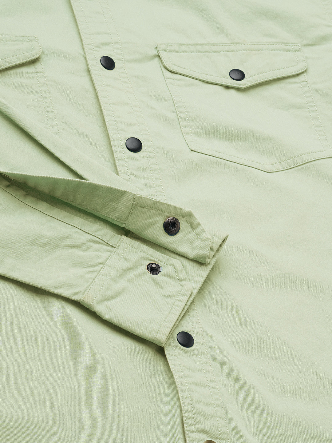 Pale Green Terrain Double Pocket Overshirt - Image 9