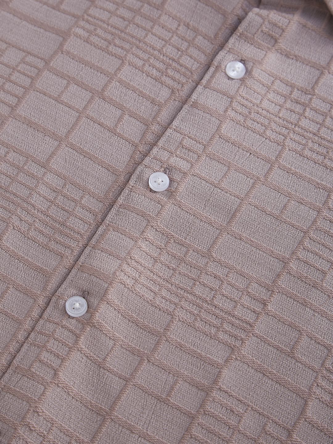 Pale Pink Bold Square Textured Shirt - Image 3