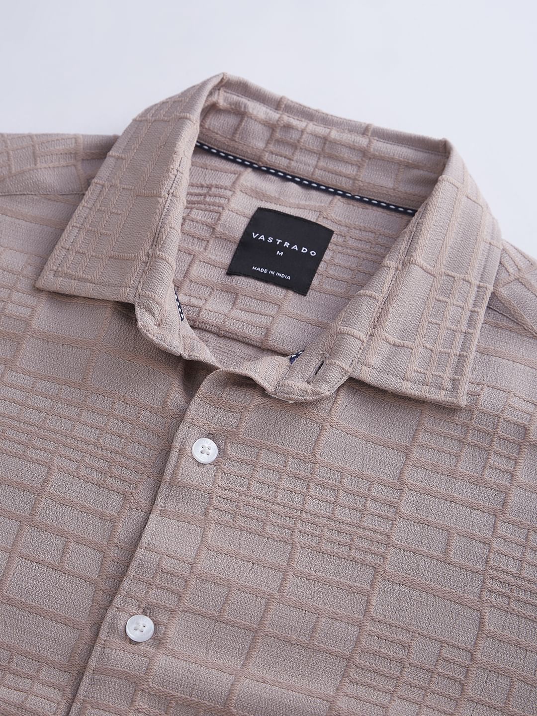 Pale Pink Bold Square Textured Shirt - Image 8
