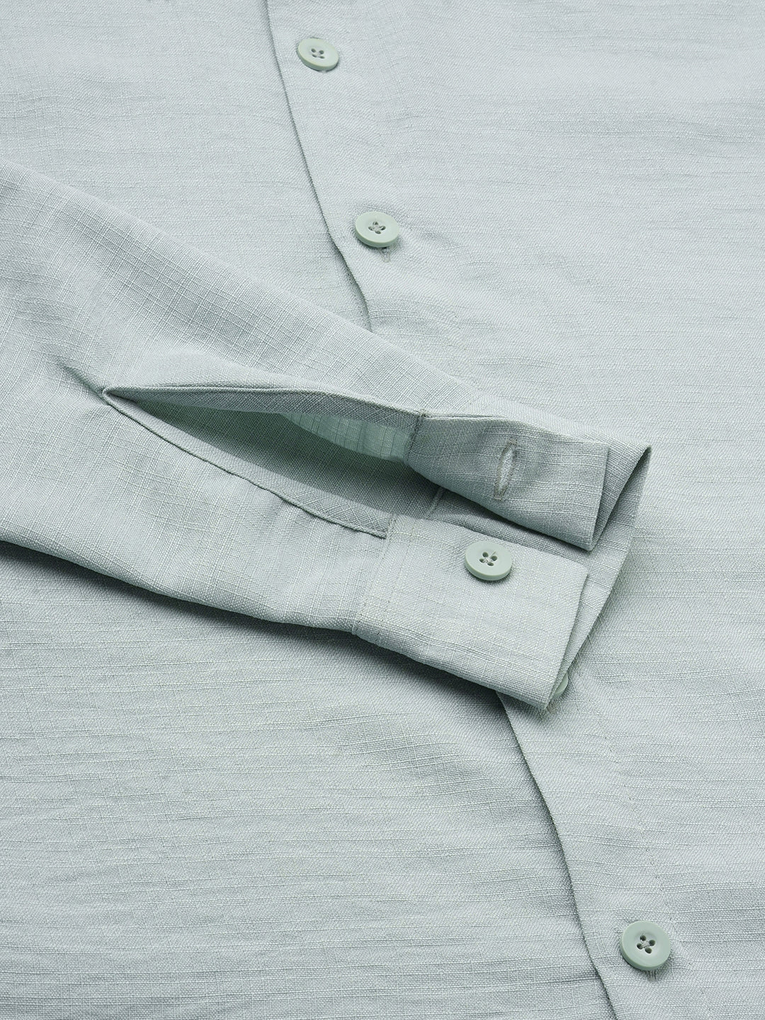 Pastel Green Slub Textured Oversized Shirt - Image 3