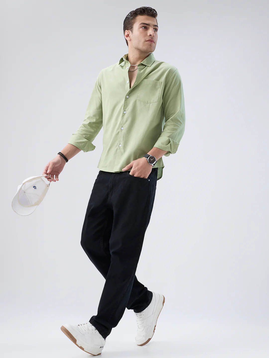Pastel Mint Slub Weave Everyday Shirt - Image 8