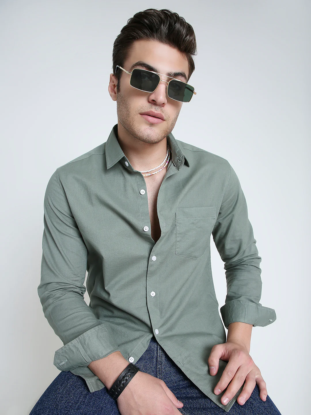 Pastel Olive Mist Everyday Shirt - Image 2