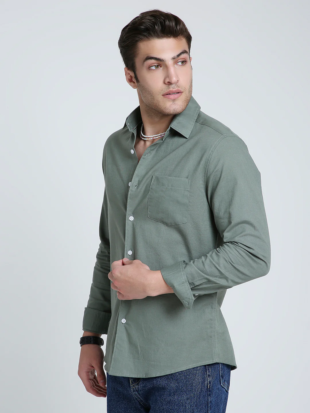 Pastel Olive Mist Everyday Shirt - Image 5