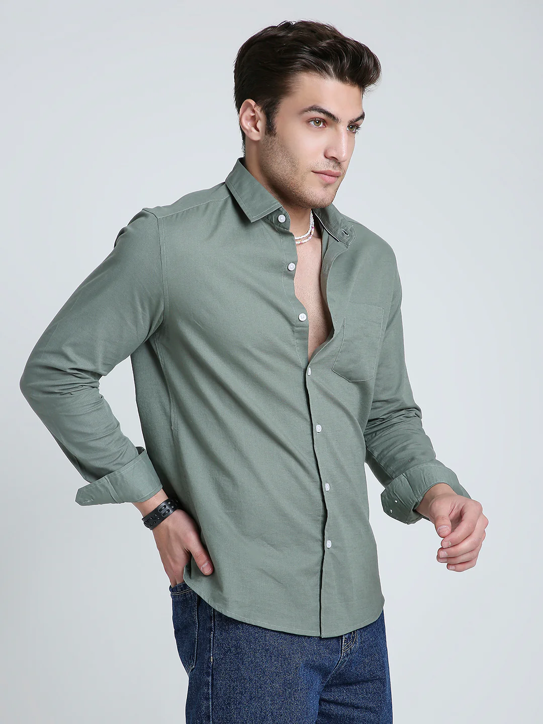 Pastel Olive Mist Everyday Shirt - Image 6