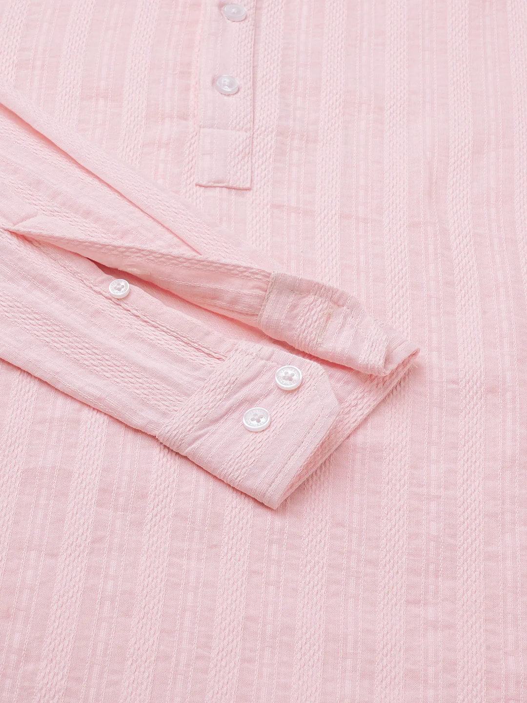 Pastel Pink Summer Grace Stripe Kurta - Image 9