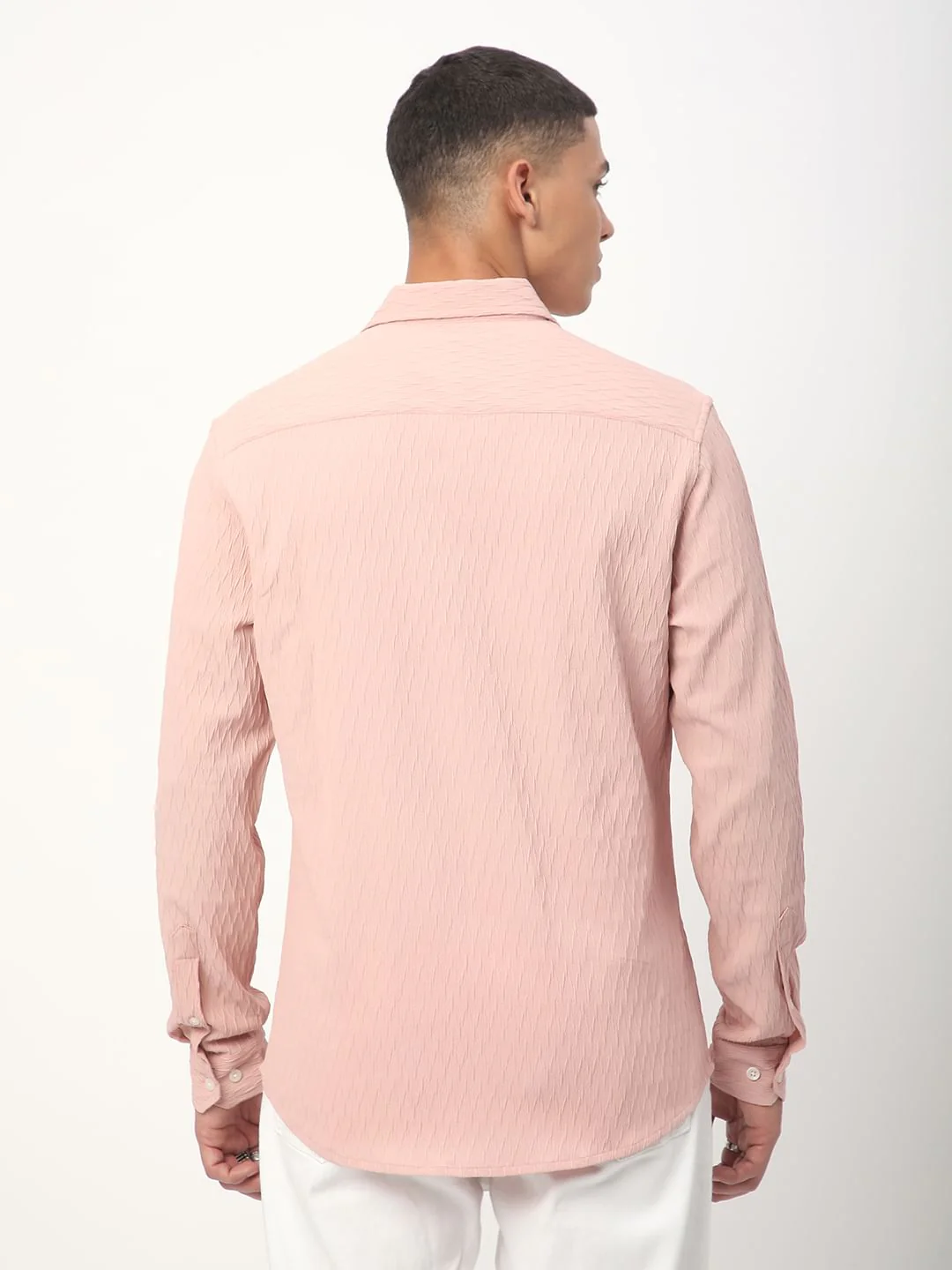 Peach Jacquard Shirt - Image 7
