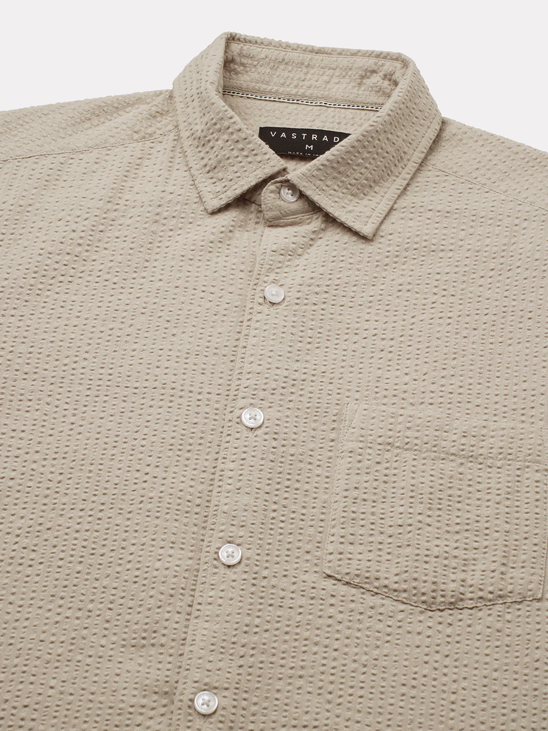 Pearl Beige Seersucker Shirt - Image 3