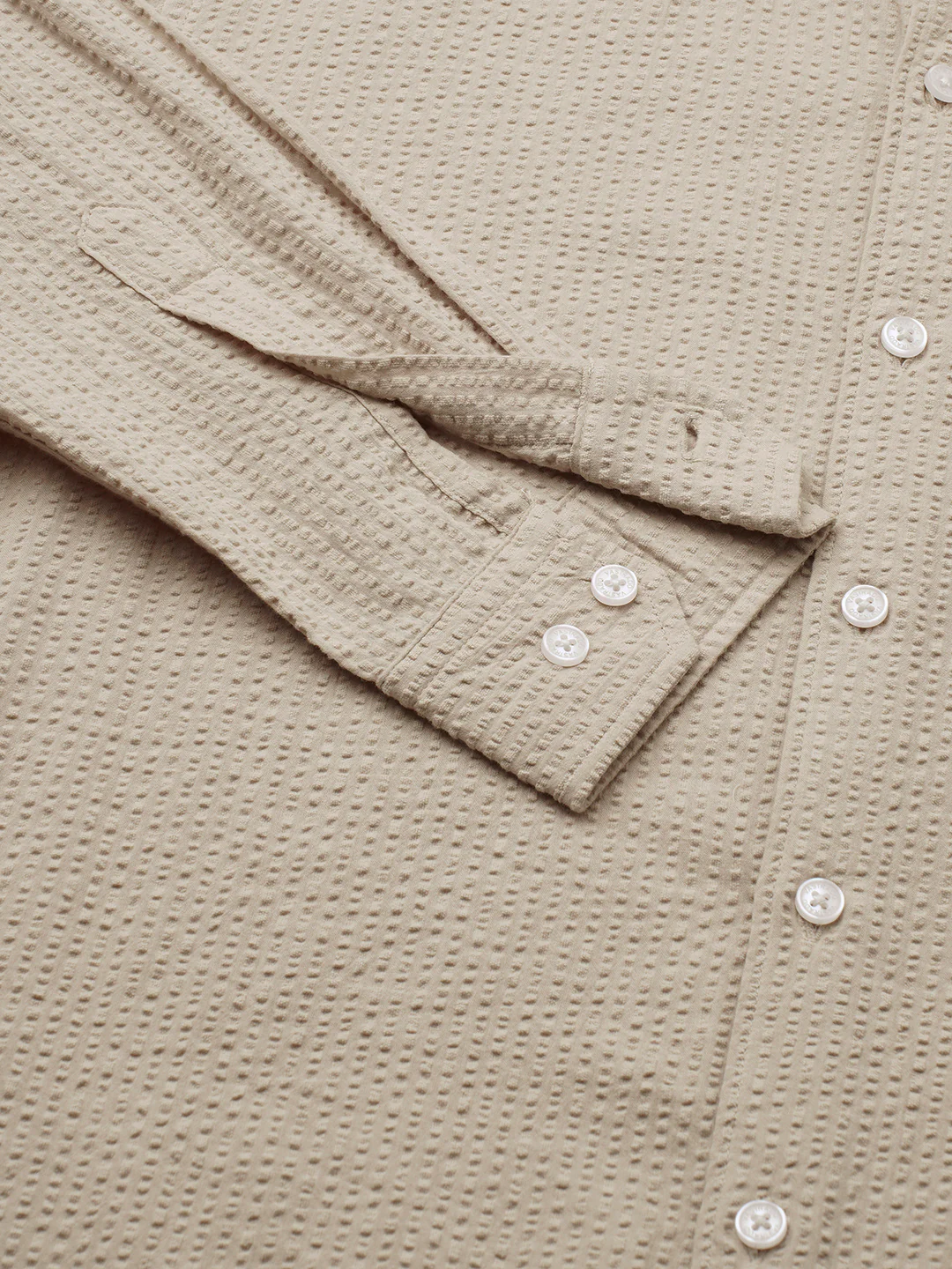 Pearl Beige Seersucker Shirt - Image 9