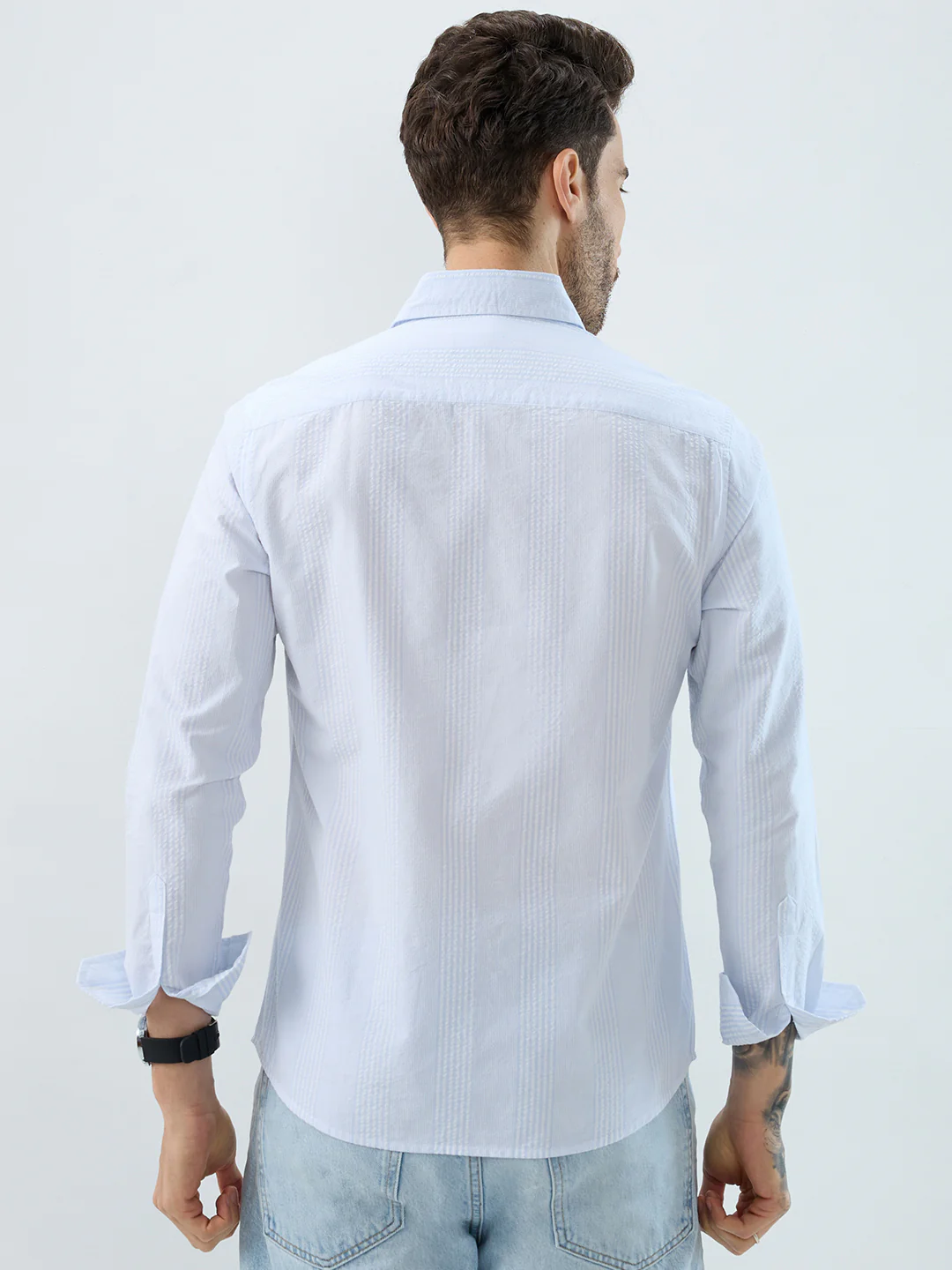 Pearl Weave Classic White Seersucker Shirt - Image 7