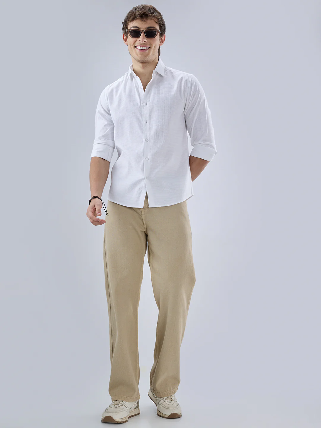 Pearl White Textured Shirt - Image 8