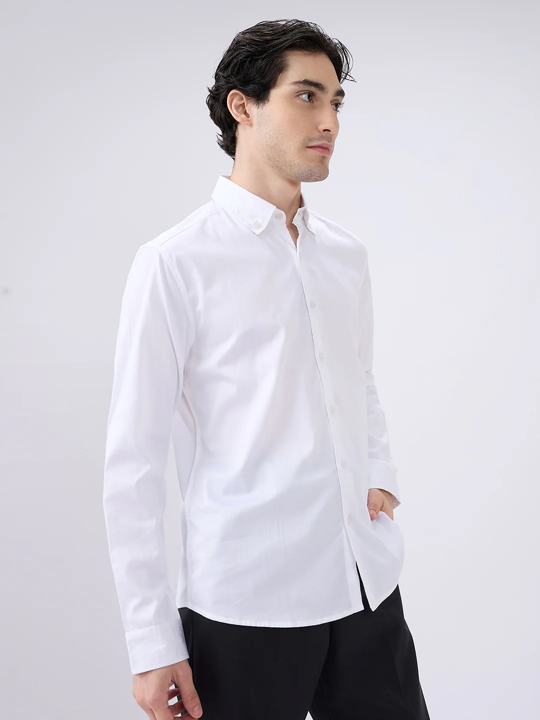 Pearl White Radiance Premium Satin Shirt - Image 5