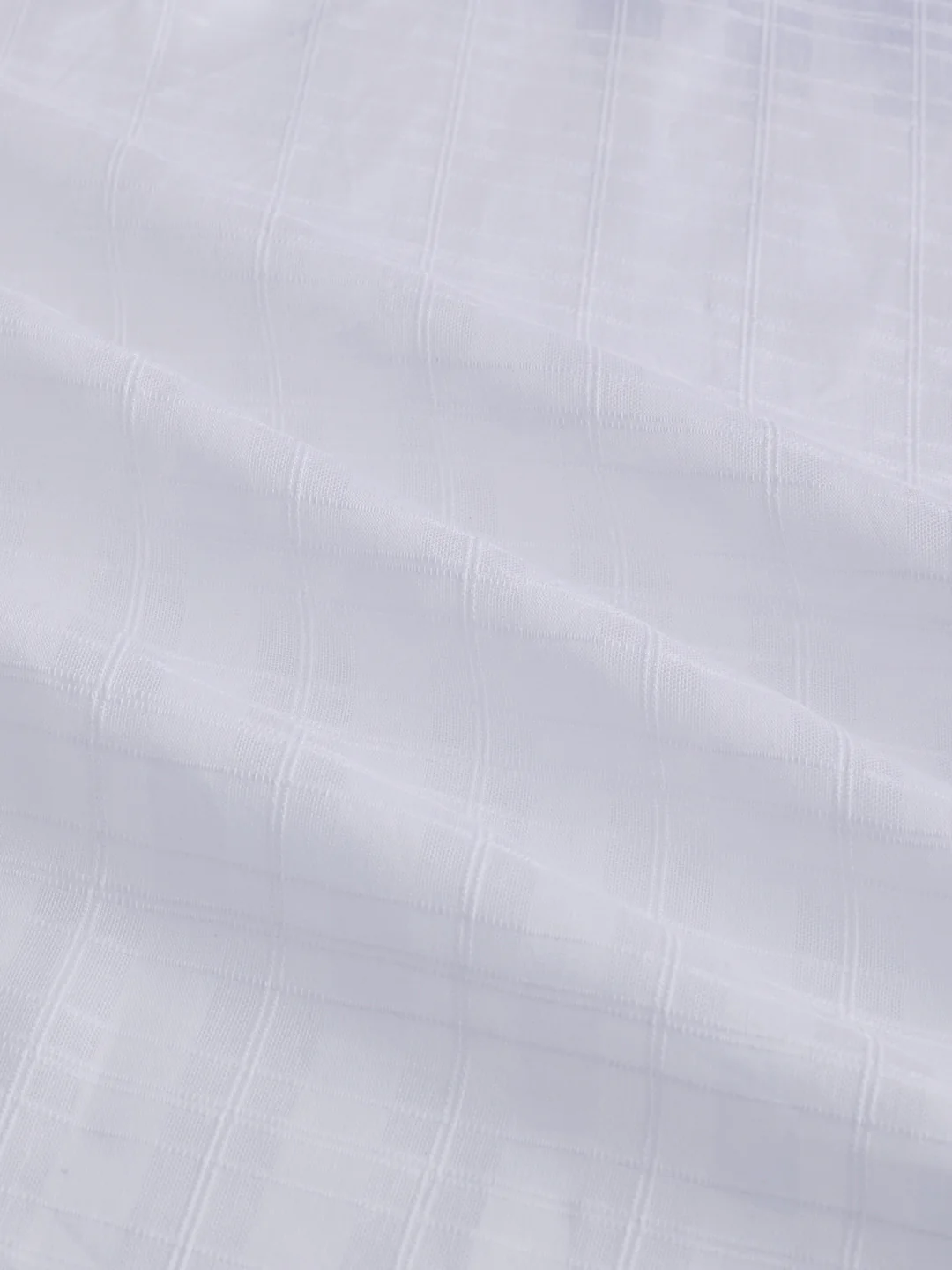 Pearl White Textured Sheer Checks Shirt - Image 8