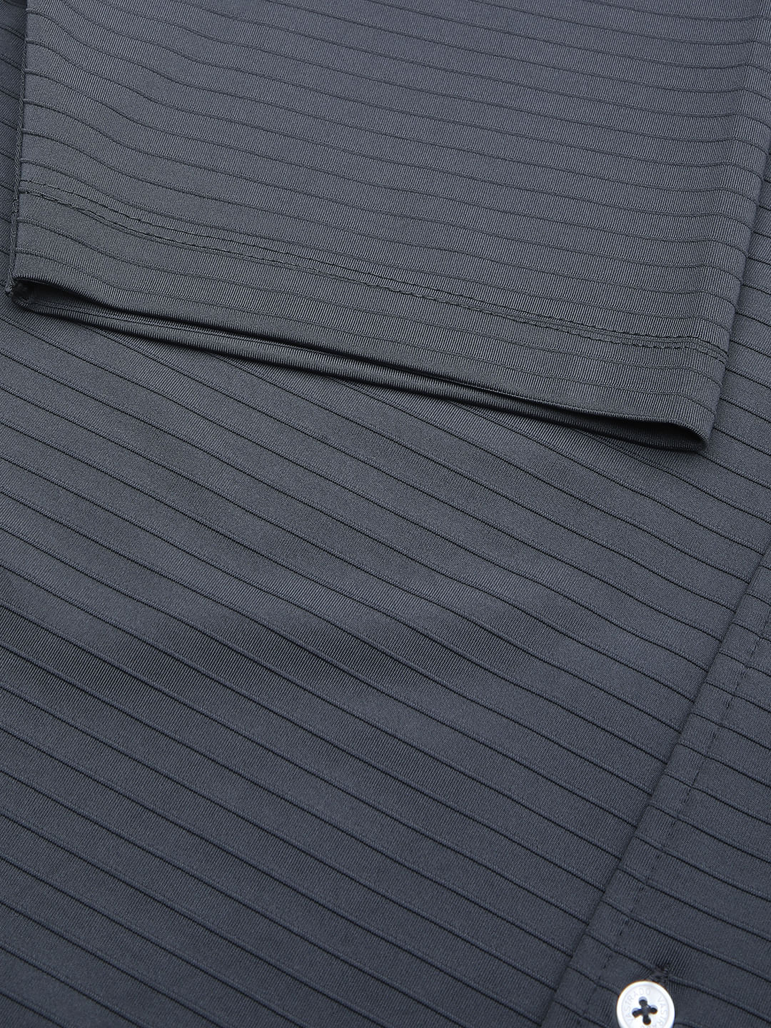 Pebble Grey Line Textured Knitted Shirt - Image 8