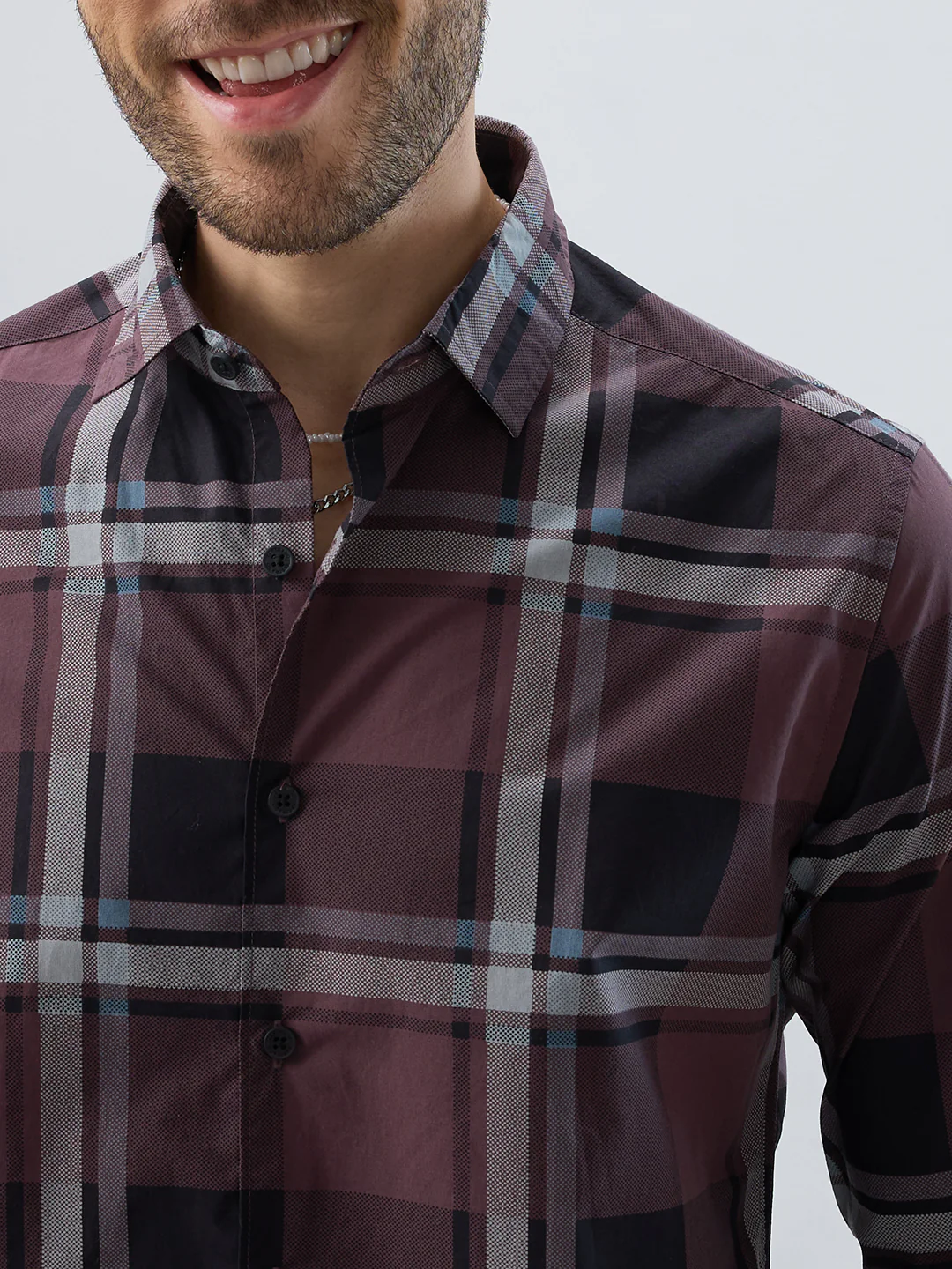 Pecan Brown Checkered Shirt - Image 3