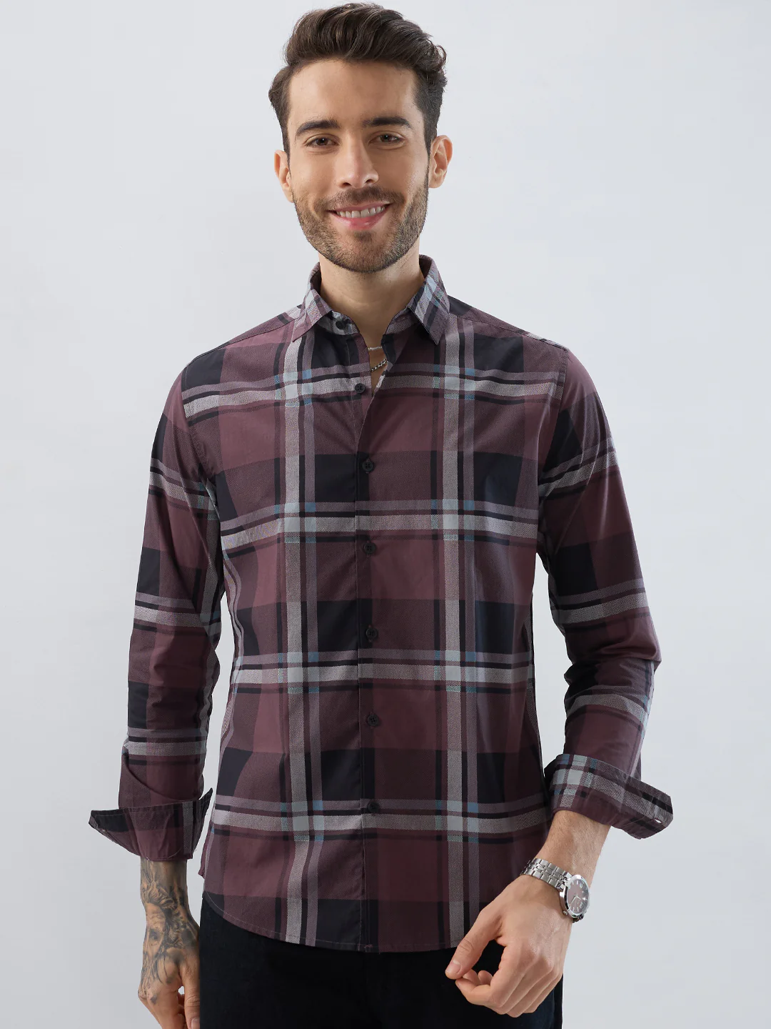 Pecan Brown Checkered Shirt - Image 5