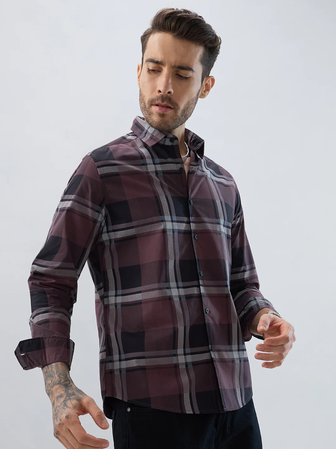 Pecan Brown Checkered Shirt - Image 6