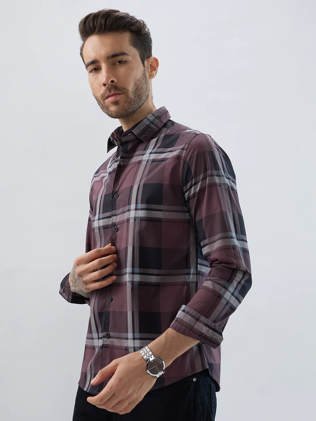 Pecan Brown Checkered Shirt - Image 7