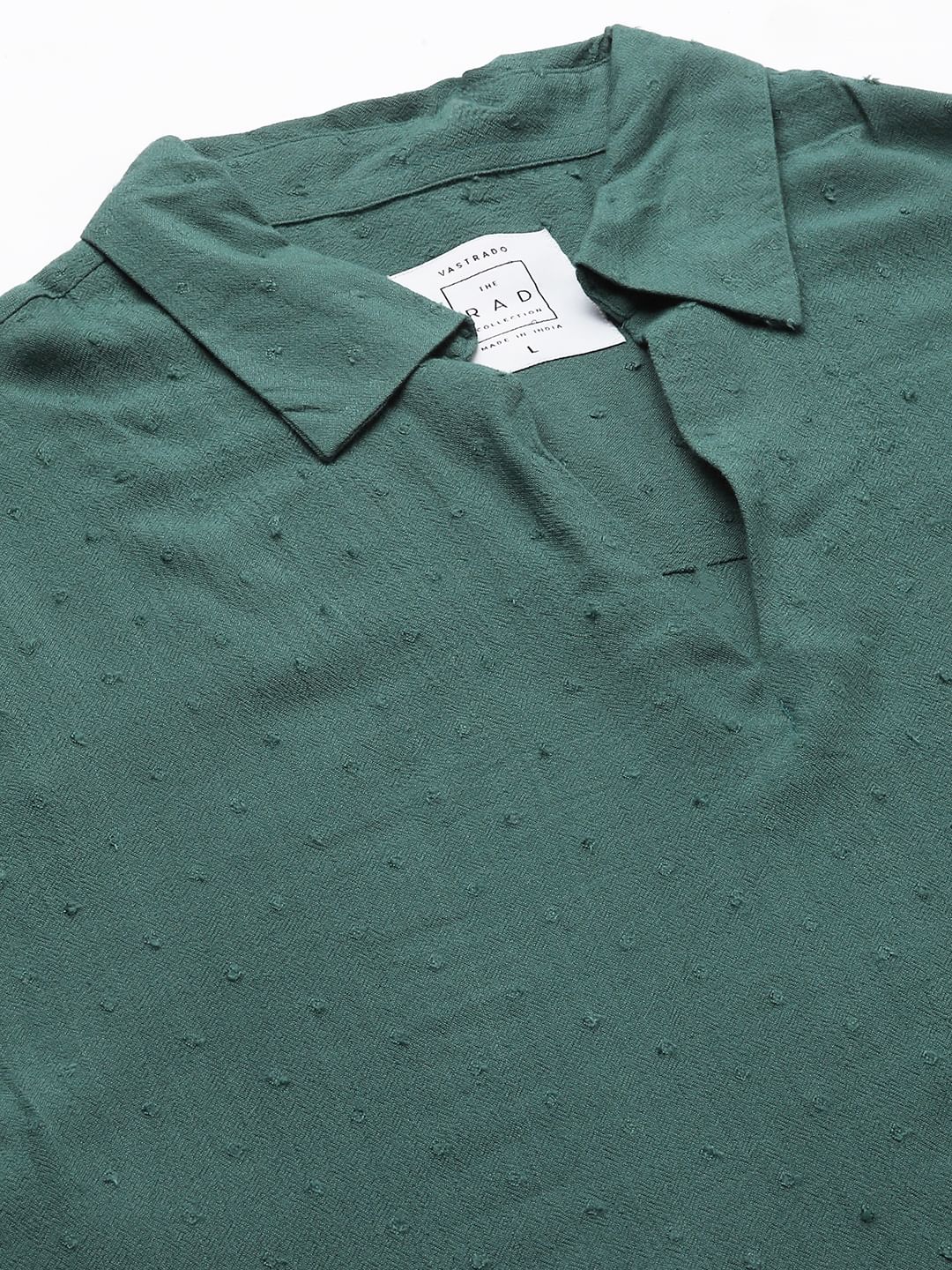 Persian Green Ditsy Dobby Oversized Polo Shirt - Image 3